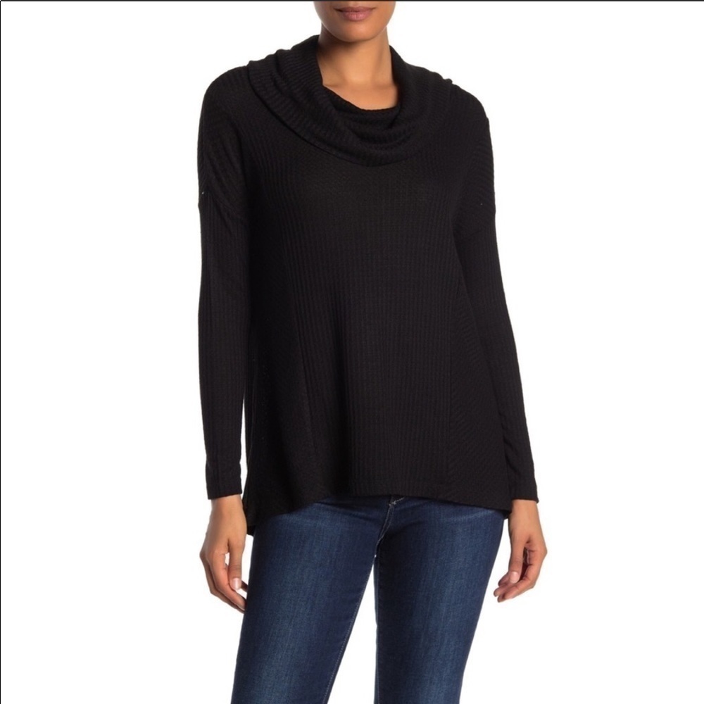 New Catherine Malandrino Waffle Knit Cowl Sweater